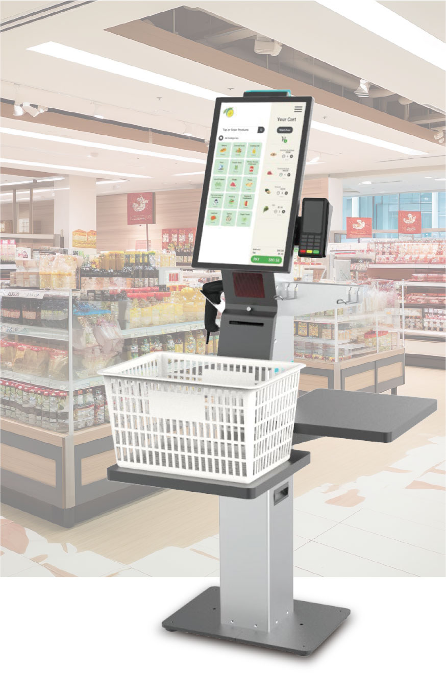 物販 セルフ精算（キャッシュレス＋カゴ置き＋袋かけ）