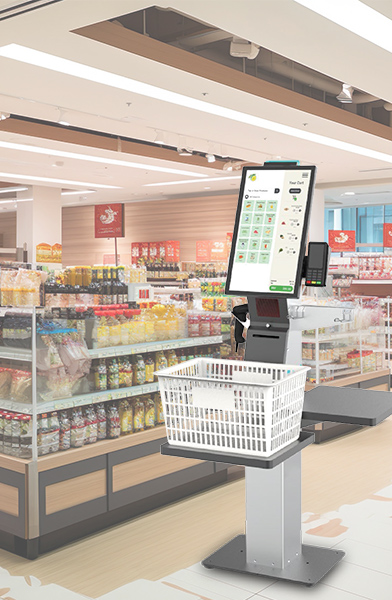 物販 セルフ精算（キャッシュレス＋カゴ置き＋袋かけ）